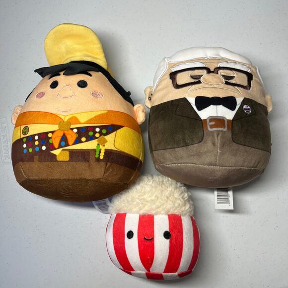 Disney Squishmallows Lot of 3 toys Movie UP Old Guy and Kid plus Popcorn - Picture 11 of 16